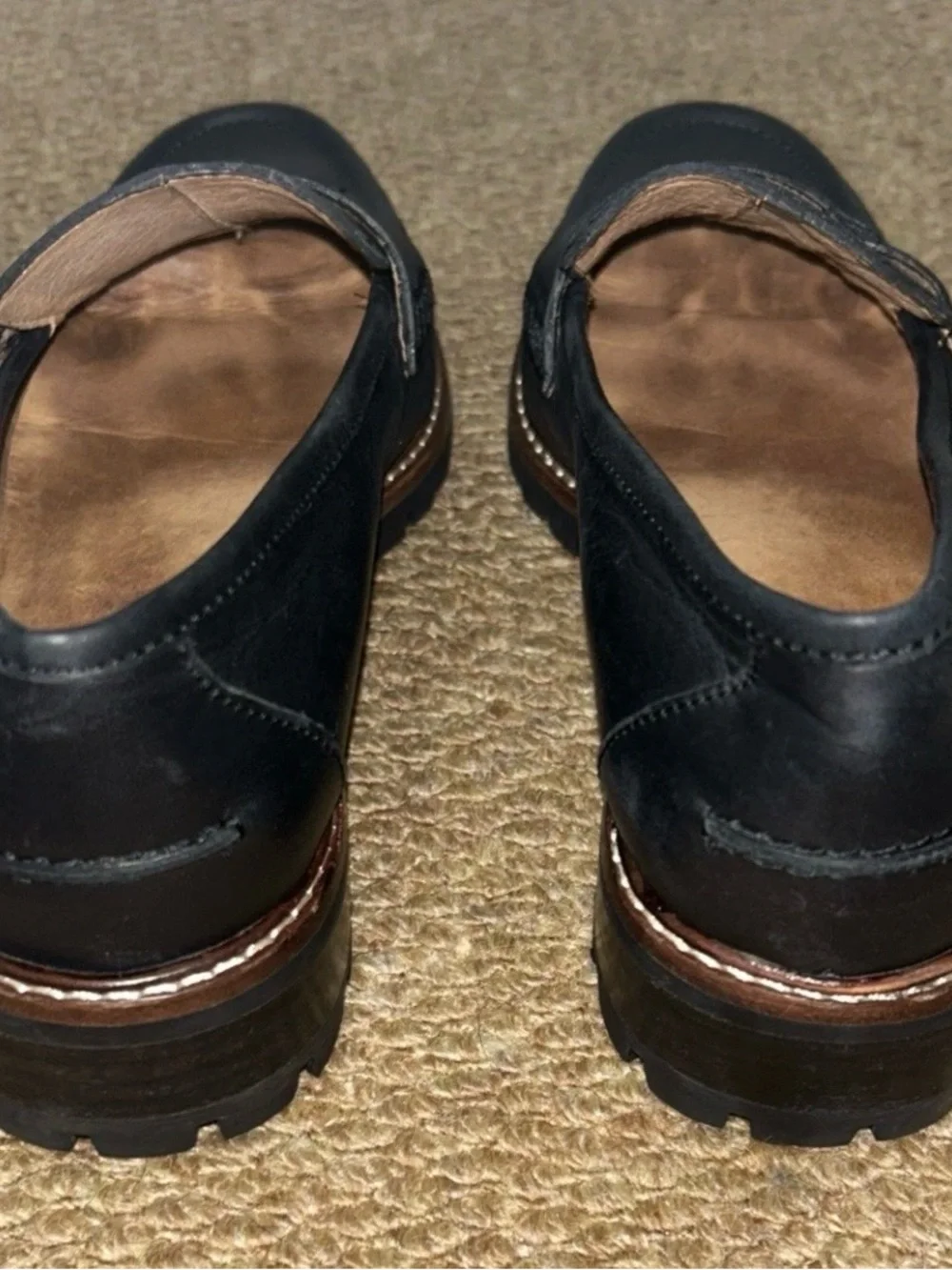 Madewell The Corinne Lugsole Classic Penny Loafer Shoes Women 8.5 Black NE526